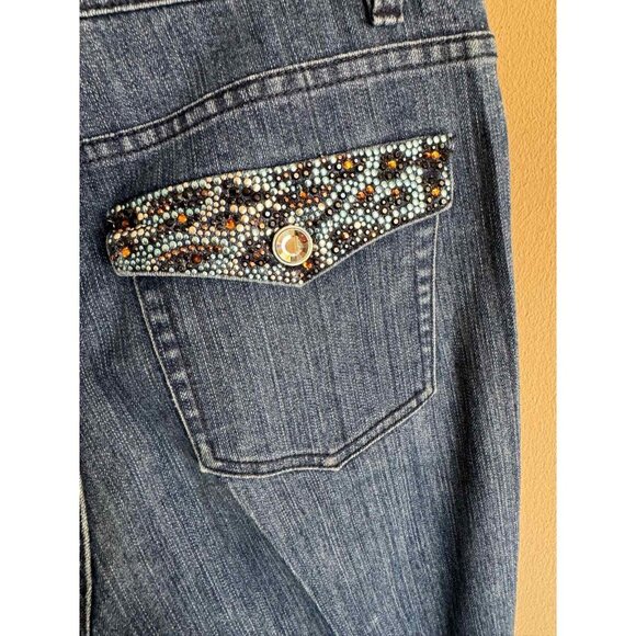 Christine Alexander "Swarovski Crystals" Womens 6 Jeans Embellished Straight Fit - Picture 5 of 9